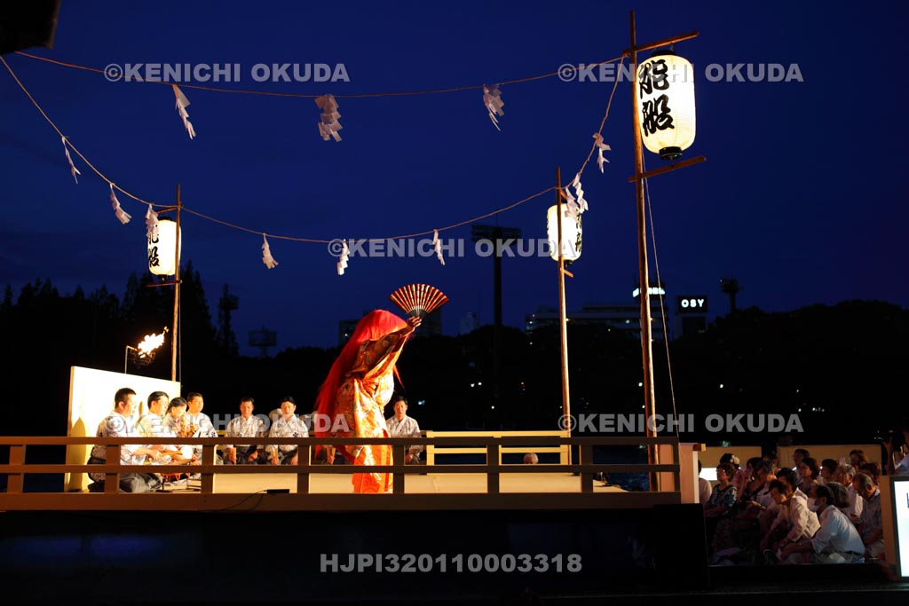 大阪府　天神祭　水上薪能