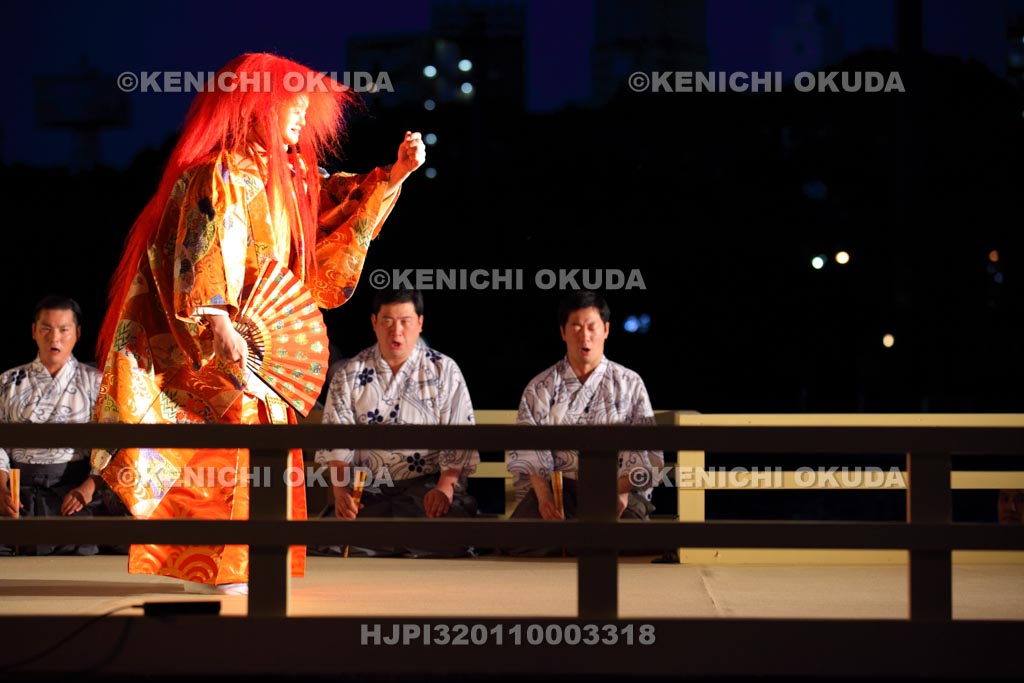 大阪府　天神祭　水上薪能