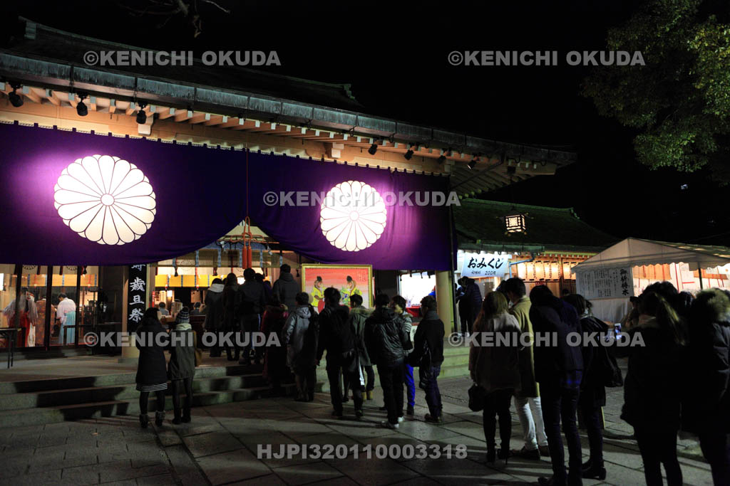 大阪府　生国魂神社の初詣風景