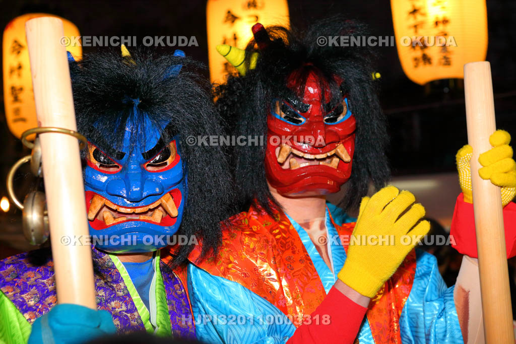 大阪府　お初天神　節分祭　青鬼と赤鬼