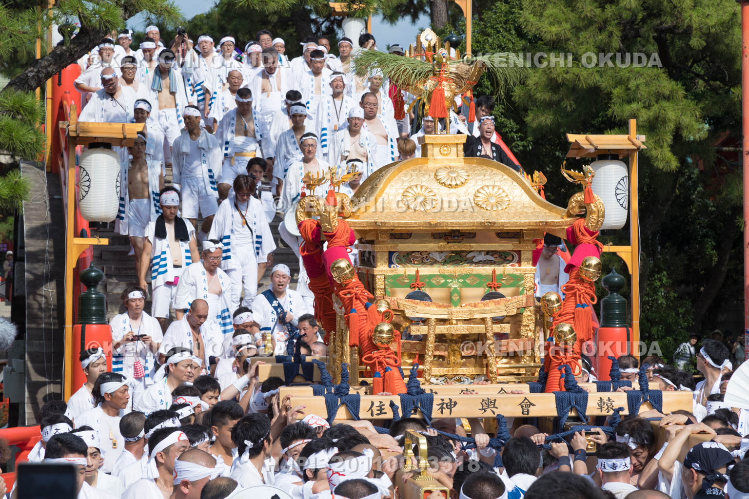 大阪府　住吉祭の神輿渡御