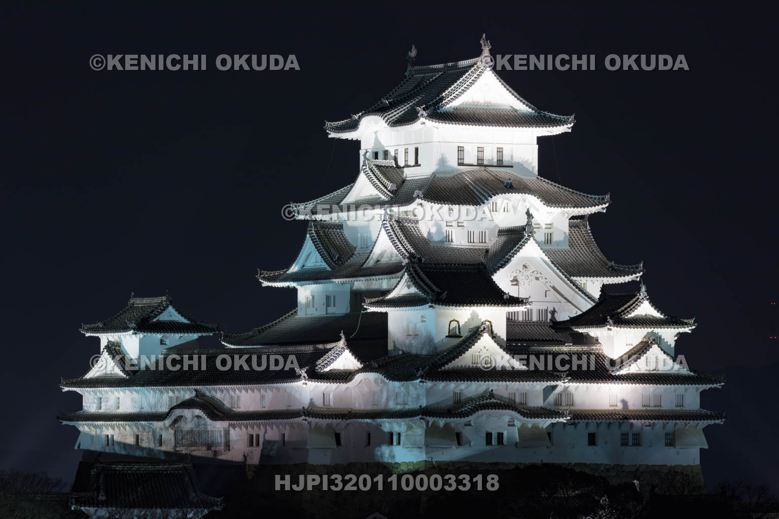 兵庫県　姫路城の夜景