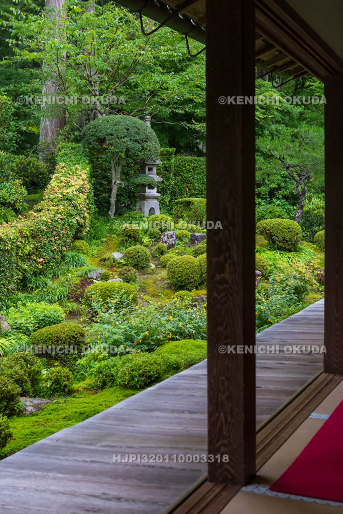京都府　三千院　客殿から望む聚碧園