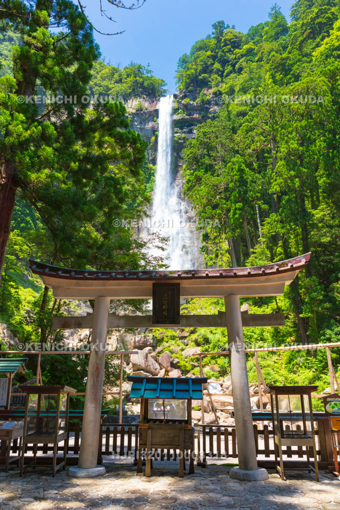 和歌山県　飛瀧神社　鳥居と那智滝