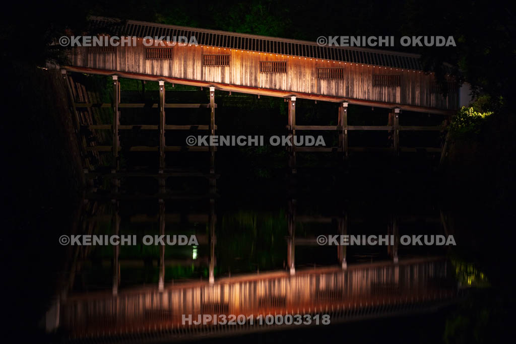 和歌山県　和歌山城の夜景　御橋廊下