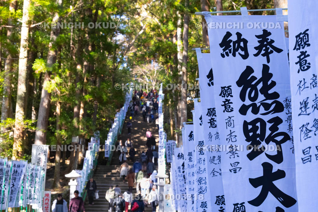 和歌山県　正月の熊野本宮大社参道