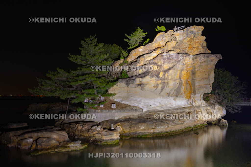 兵庫県　淡路島　絵島のライトアップ