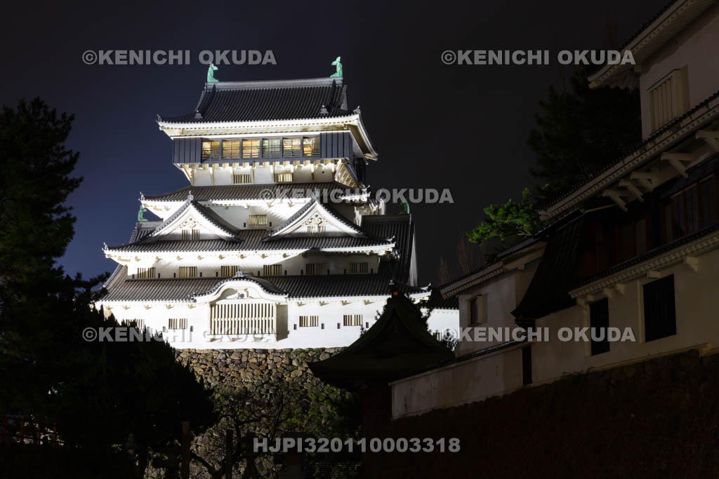 福岡県　小倉城の夜景