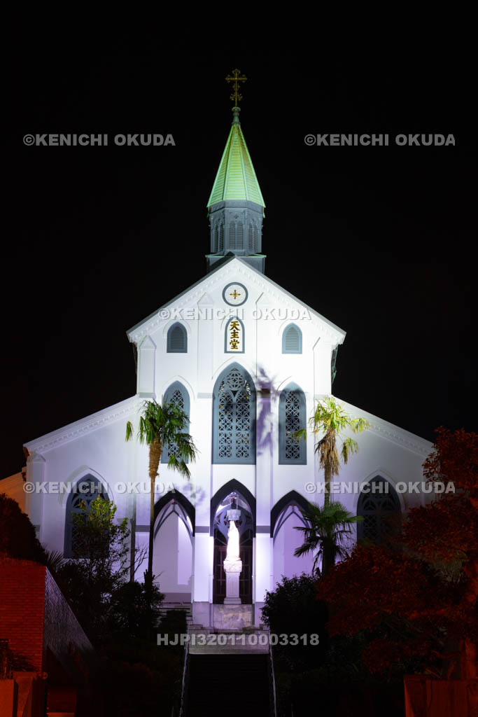 長崎県 大浦天主堂の夜景