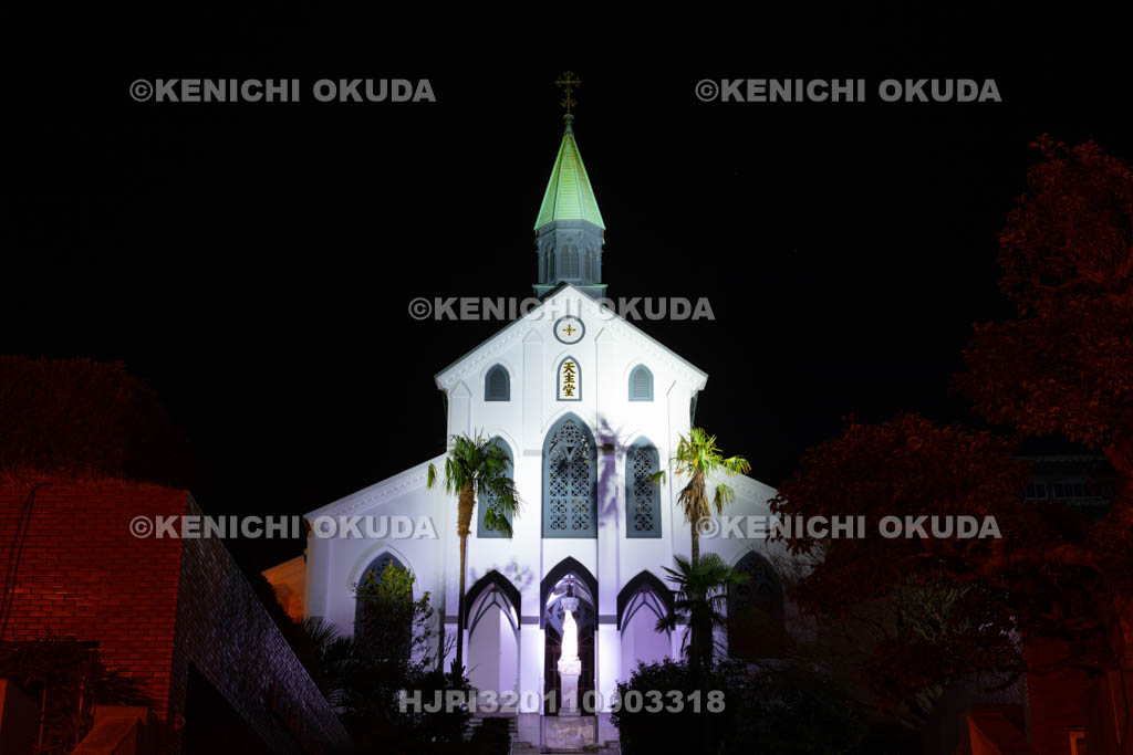 長崎県　大浦天主堂の夜景
