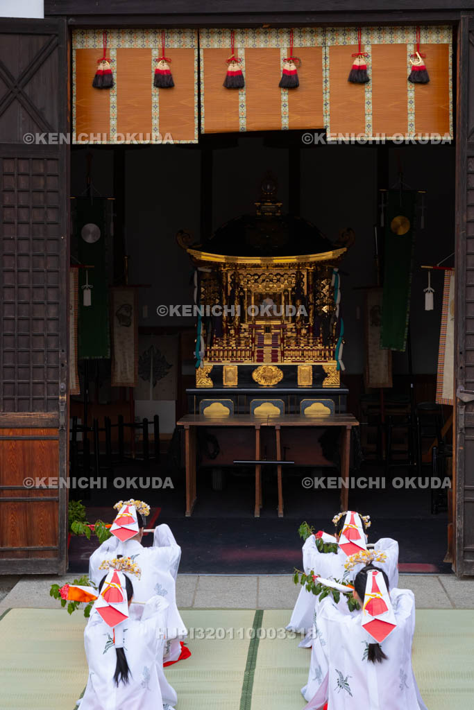 岐阜県　古川祭　御旅所の神輿と神楽奉奏