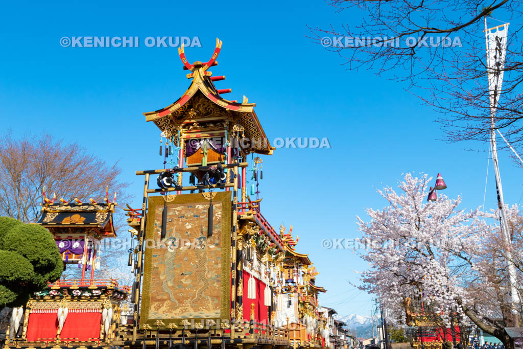 岐阜県　古川祭　まつり広場の屋台曳き揃え