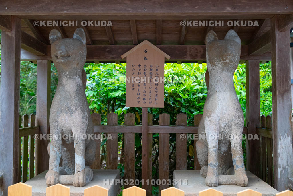 島根県　城山稲荷神社　小泉八雲がほめていた石狐