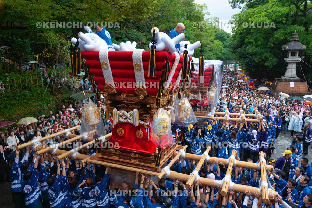 大阪府　枚岡神社　秋郷祭　太鼓台中担