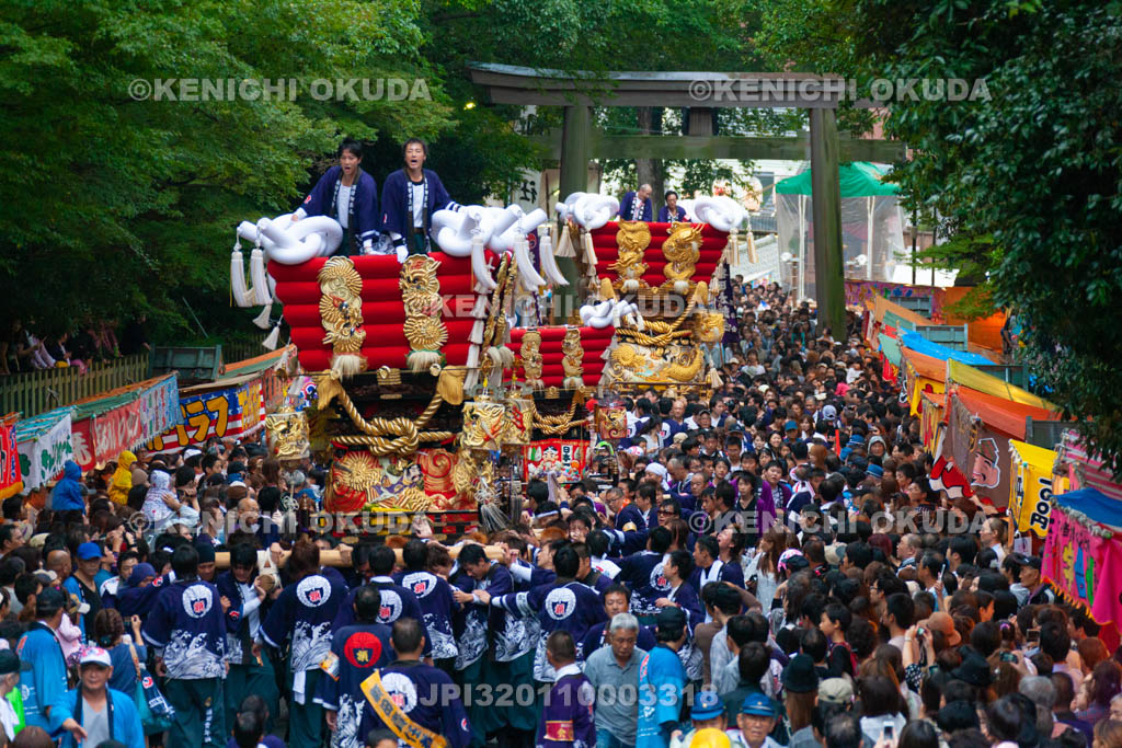 大阪府　枚岡神社　秋郷祭　太鼓台宮入