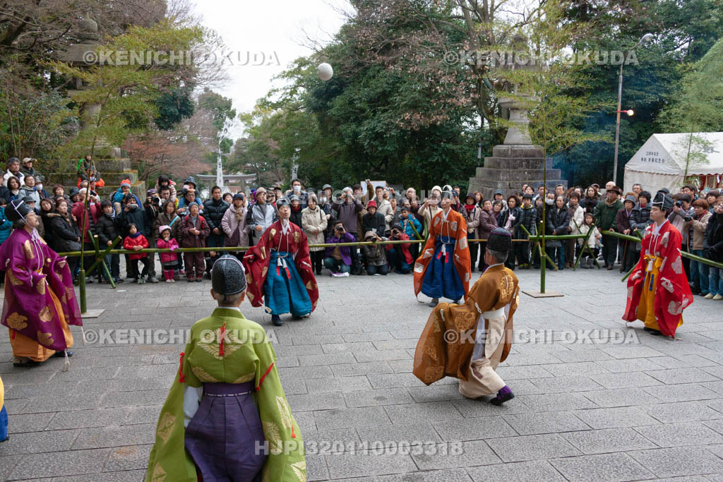 大阪府　枚岡神社　蹴鞠奉納