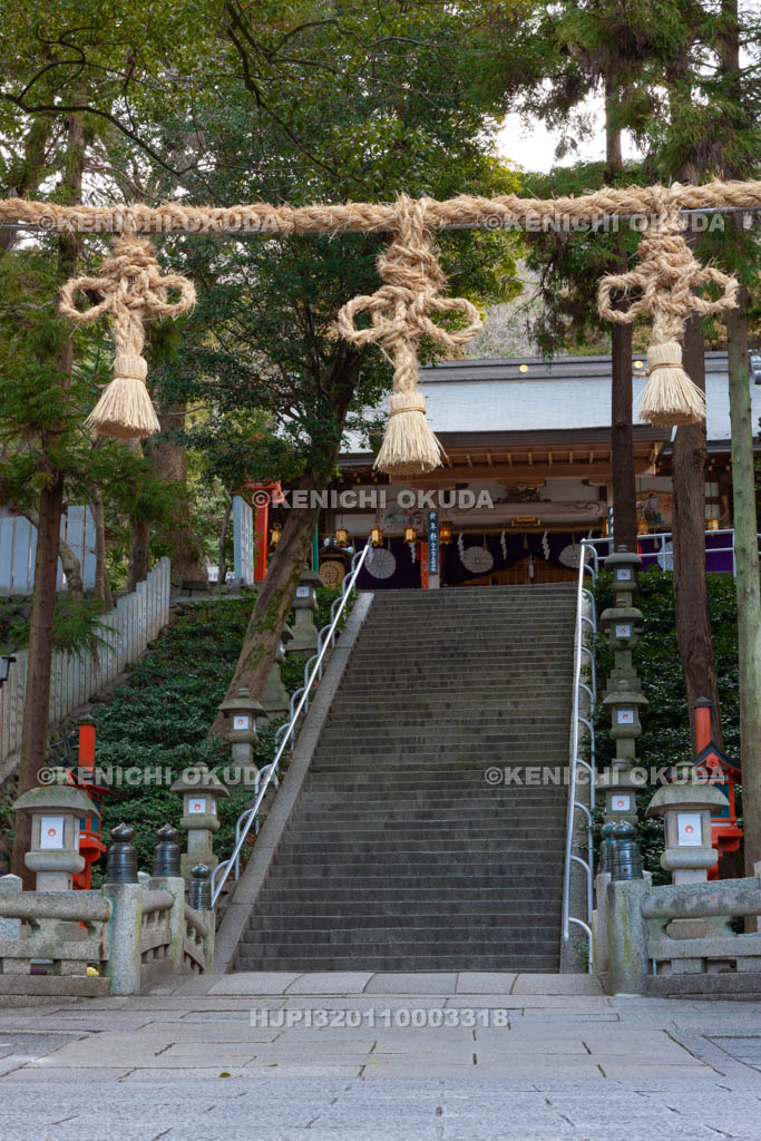 大阪府　枚岡神社　拝殿と参道