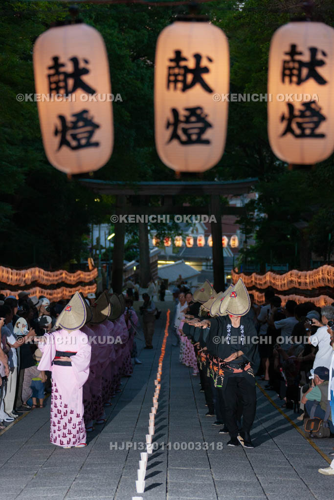 大阪府　枚岡神社　枚岡燈明祭　越中おわら　風の盆奉納