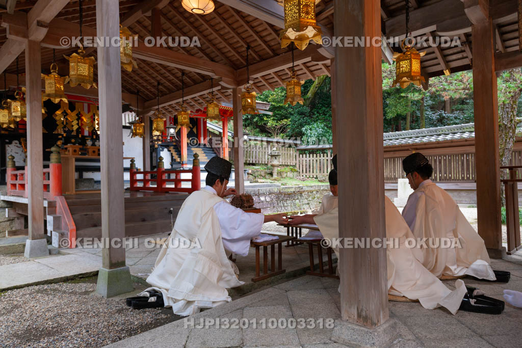大阪府　枚岡神社　粥占神事