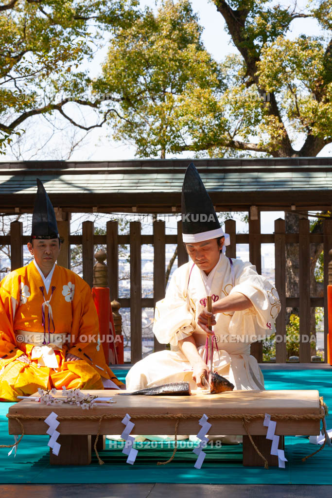 大阪府　四條畷神社　四条流包丁式