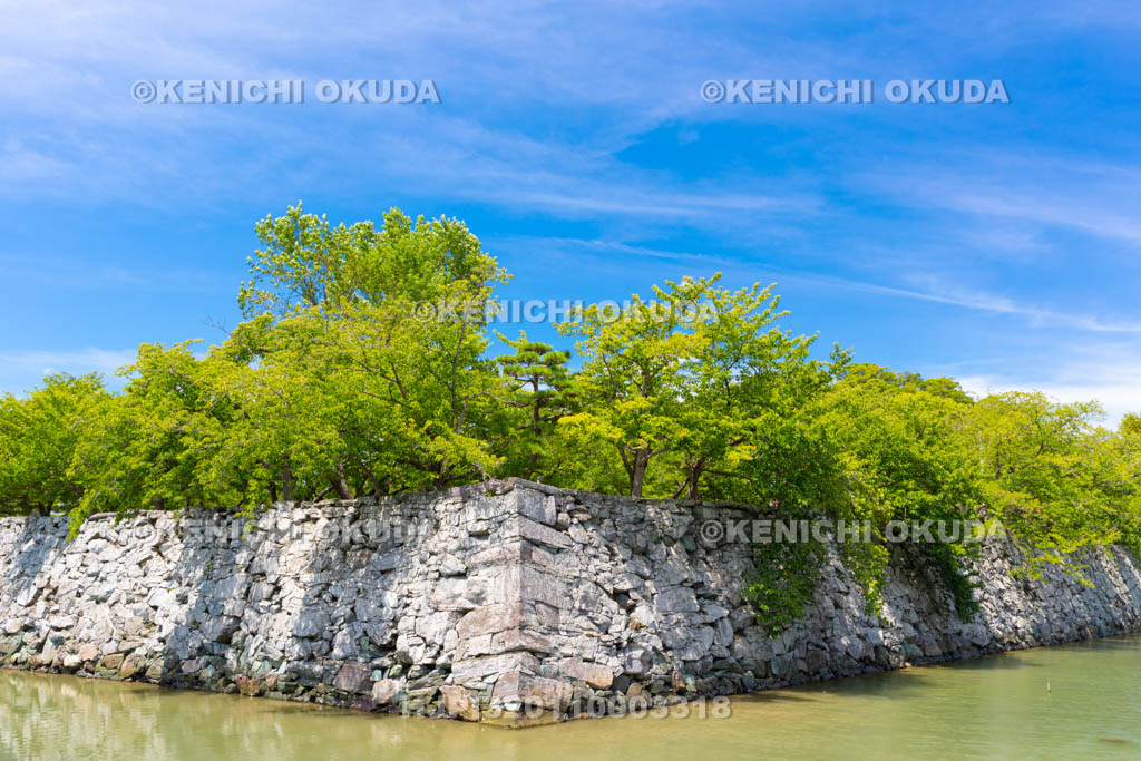 徳島県　徳島城　月見櫓跡と東内堀
