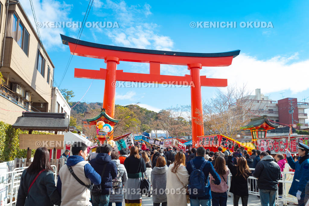京都府　初詣客で賑わう伏見稲荷大社