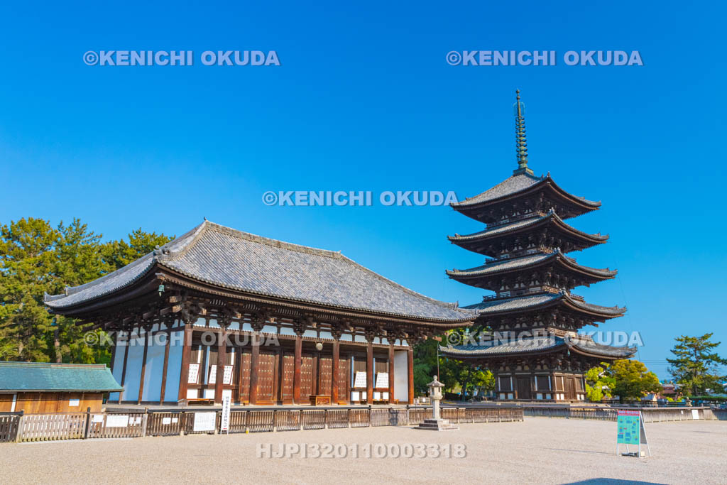 奈良県 興福寺 東金堂と五重塔