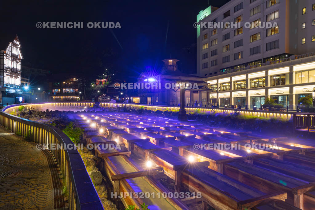 群馬県　草津温泉　湯畑の夜景