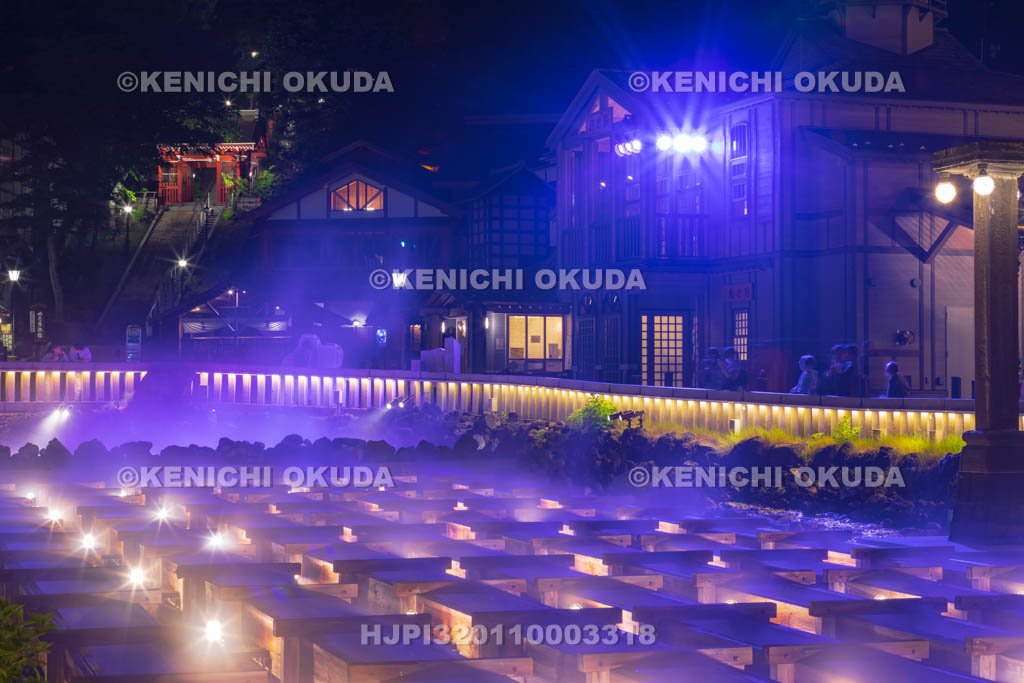 群馬県　草津温泉　湯畑の夜景
