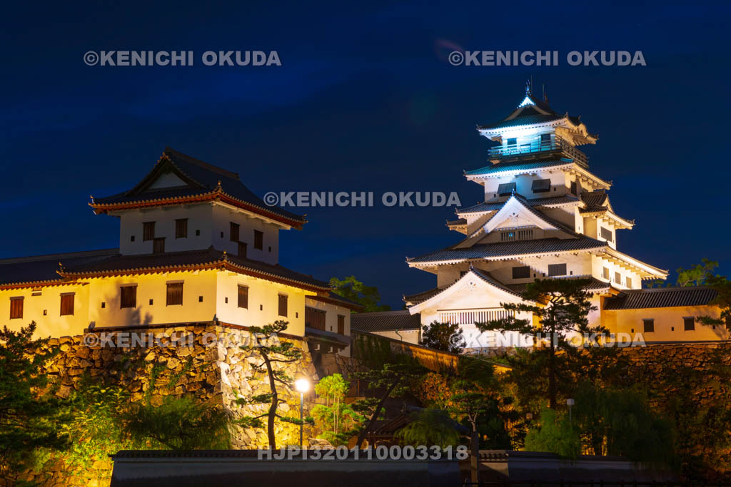 愛媛県　今治城の夜景