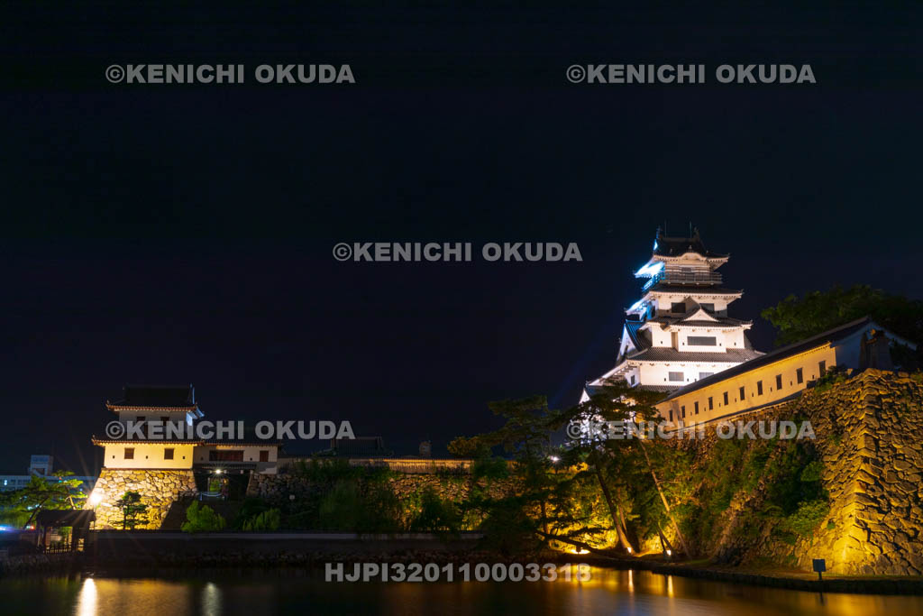 愛媛県　今治城の夜景
