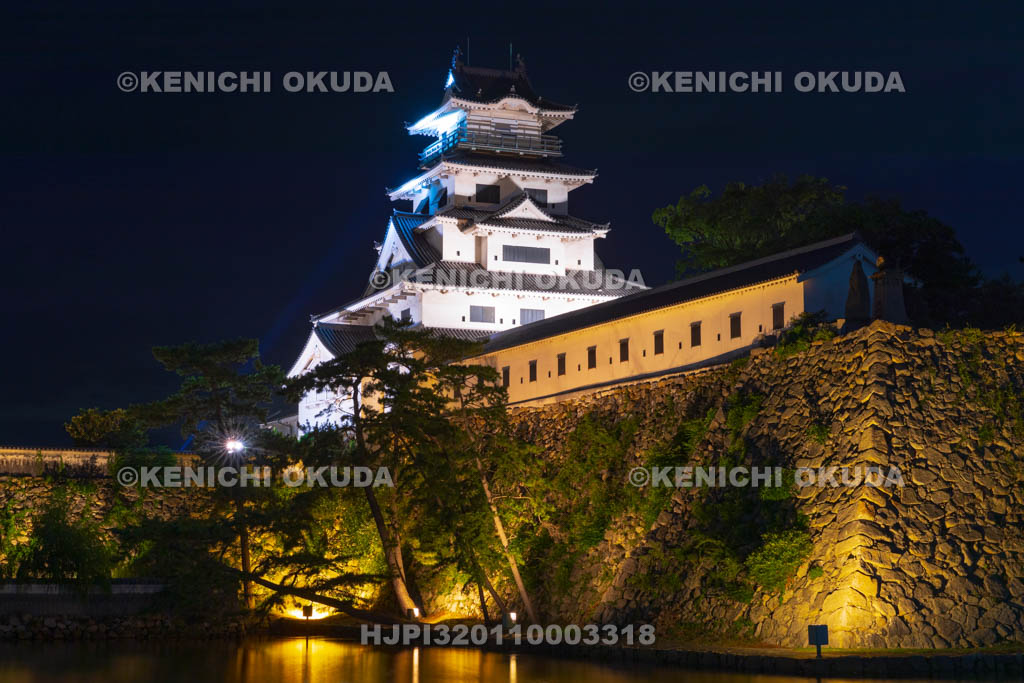 愛媛県　今治城の夜景