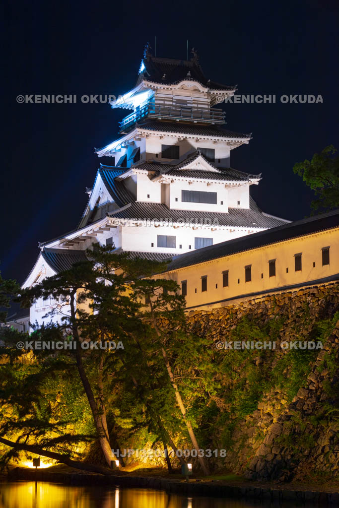 愛媛県　今治城の夜景