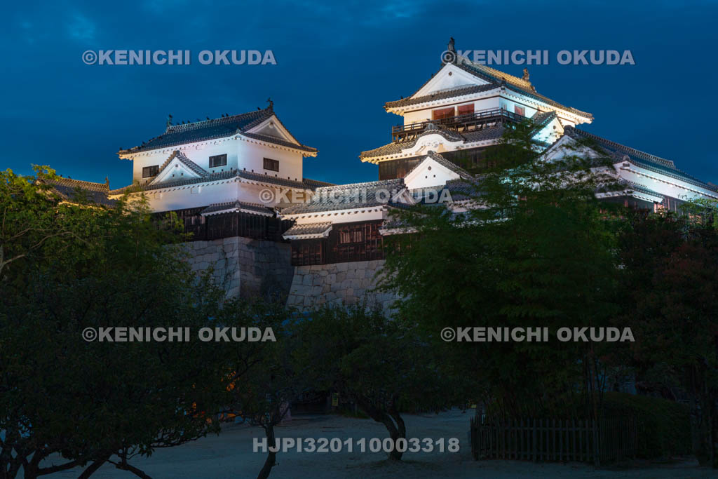 愛媛県　松山城の夜景
