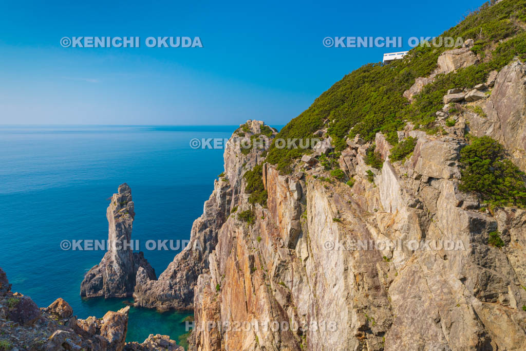 高知県　大堂海岸　観音岩と観音岩展望台
