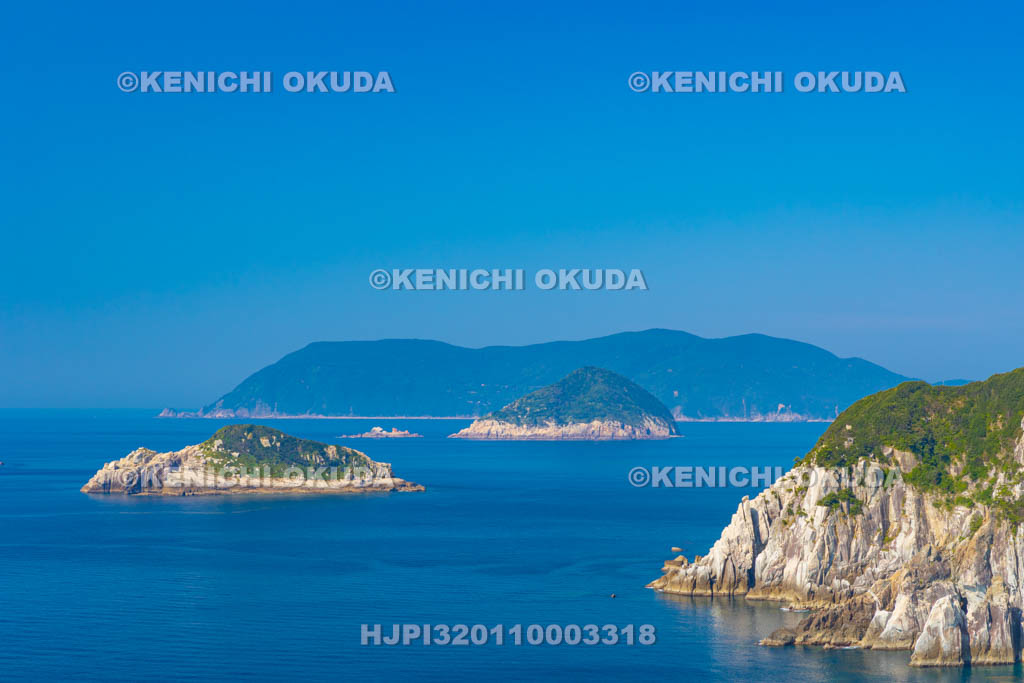 高知県　観音岩展望台からの眺望　沖の島ほか