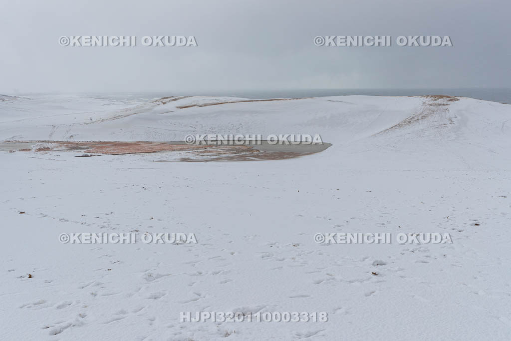 鳥取県　雪の鳥取砂丘