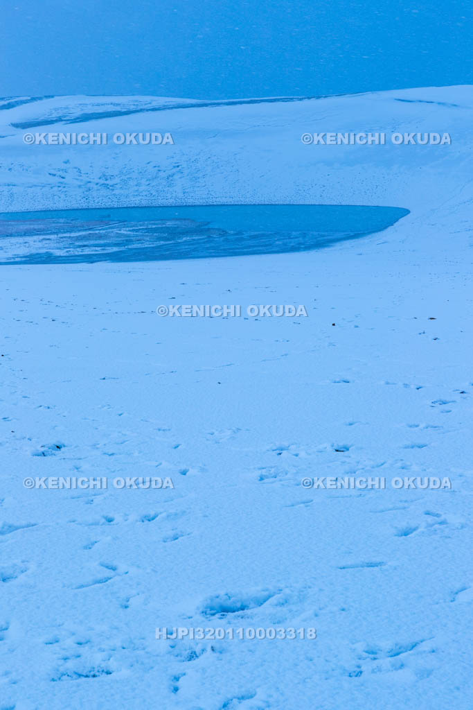 鳥取県　雪の鳥取砂丘