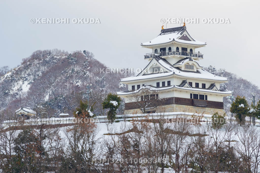 鳥取県　雪の河原城