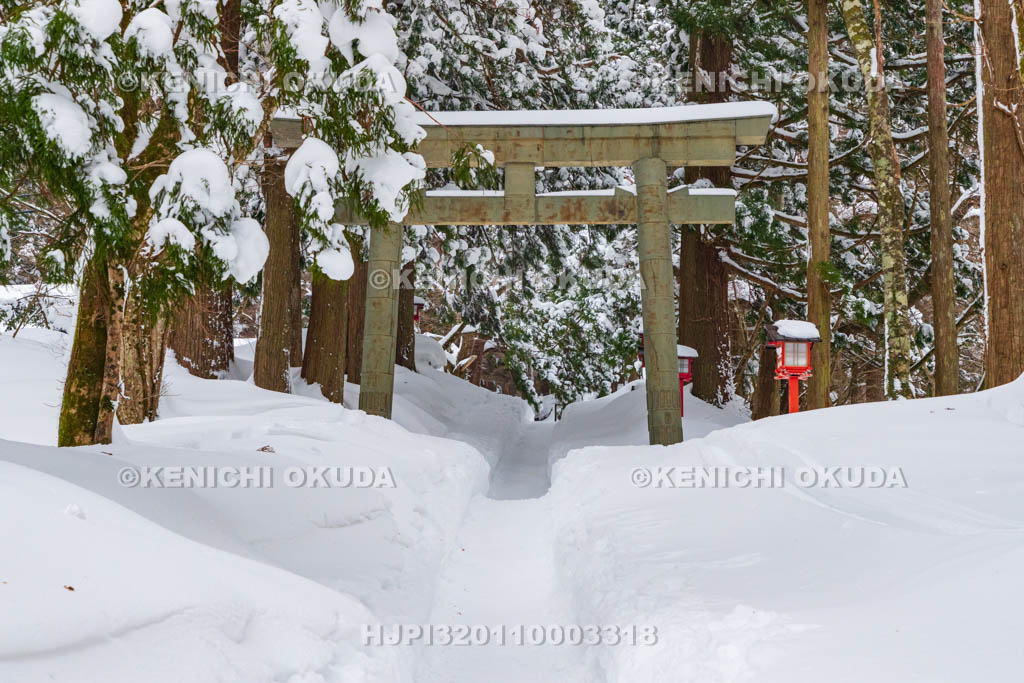 鳥取県　大神山神社奥宮　銅の鳥居