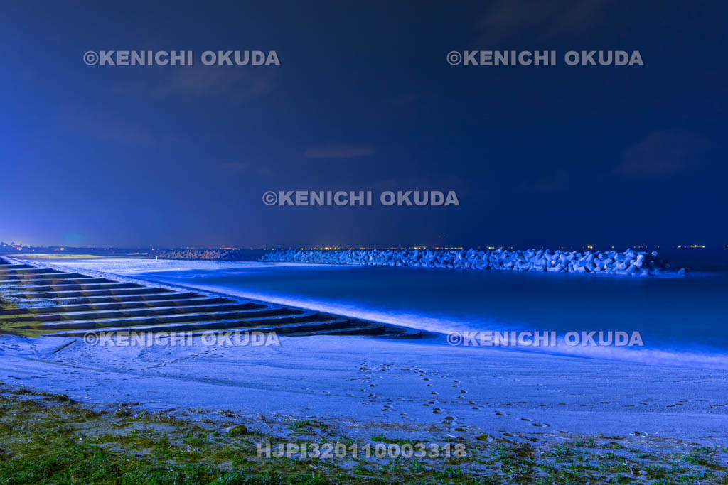 鳥取県　夜の皆生海岸