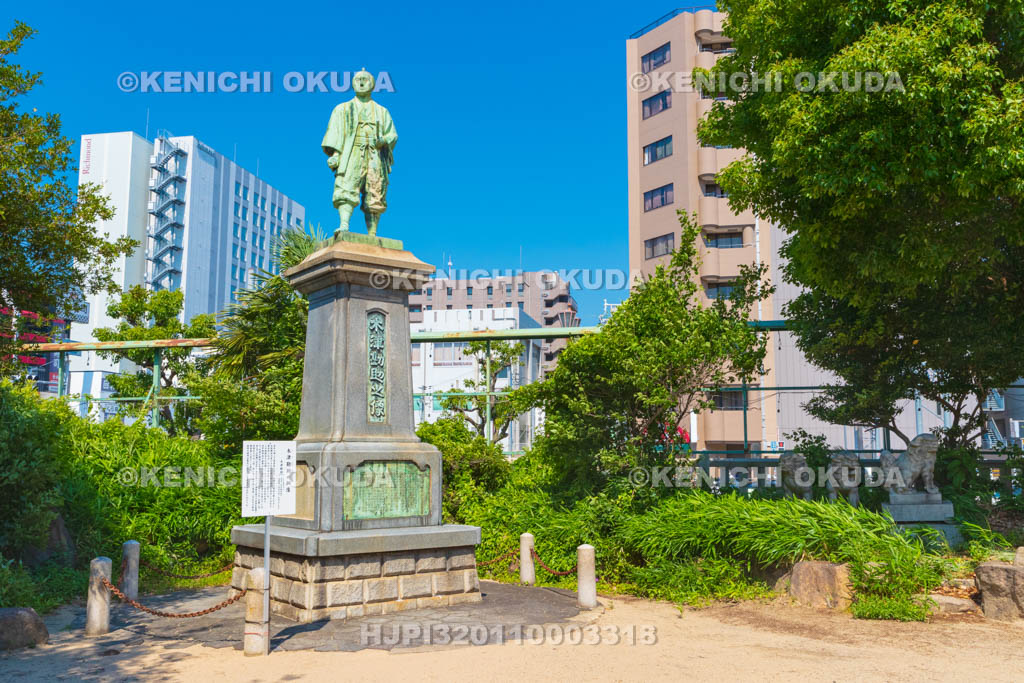 大阪府　敷津松之宮　木津勘助の像