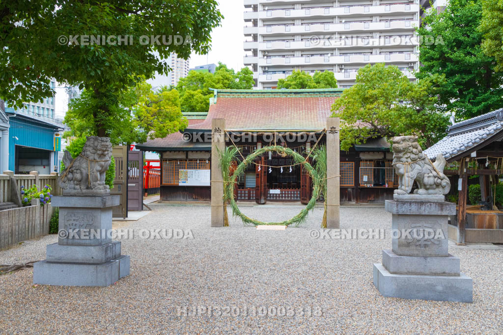 大阪府 廣田神社 拝殿と茅の輪