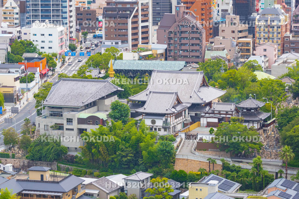 大阪府　通天閣展望台から望む一心寺