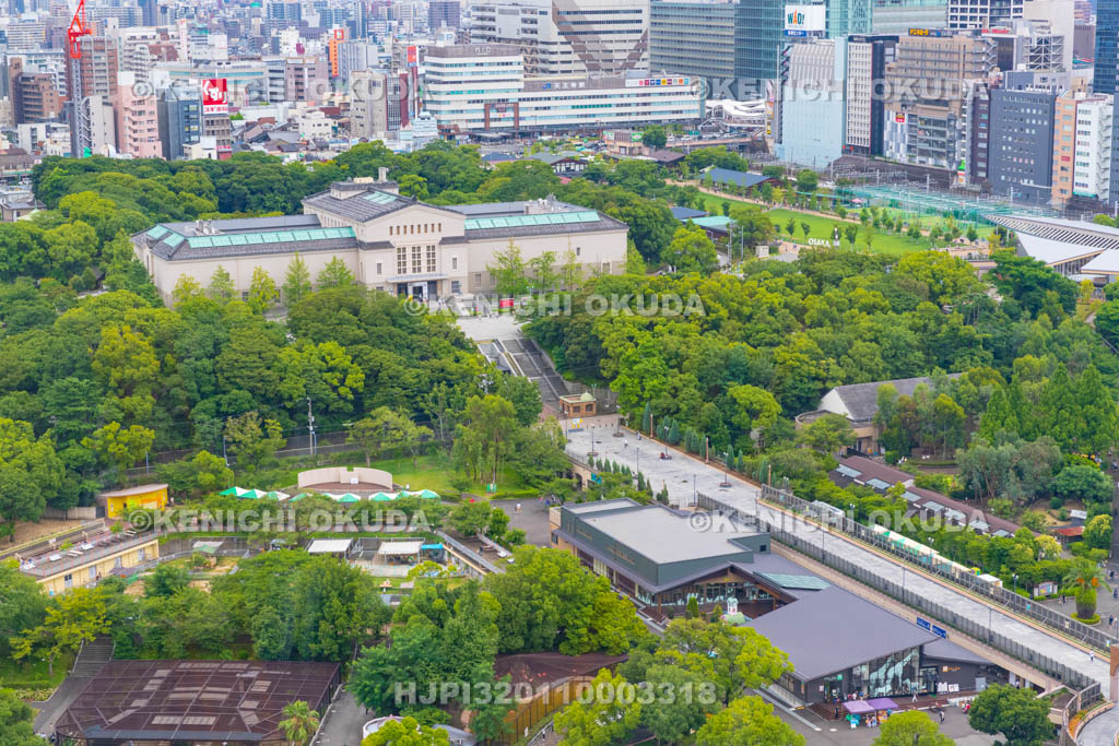 大阪府　通天閣展望台から望む大阪市立美術館付近