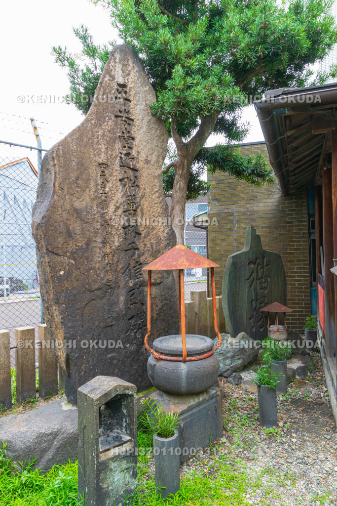 大阪府 松乃木大明神 近松門左衛門の碑と猫塚