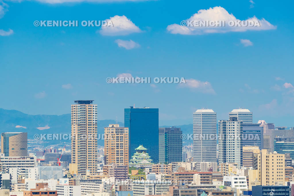 大阪府　通天閣展望台から大阪城方面の眺望