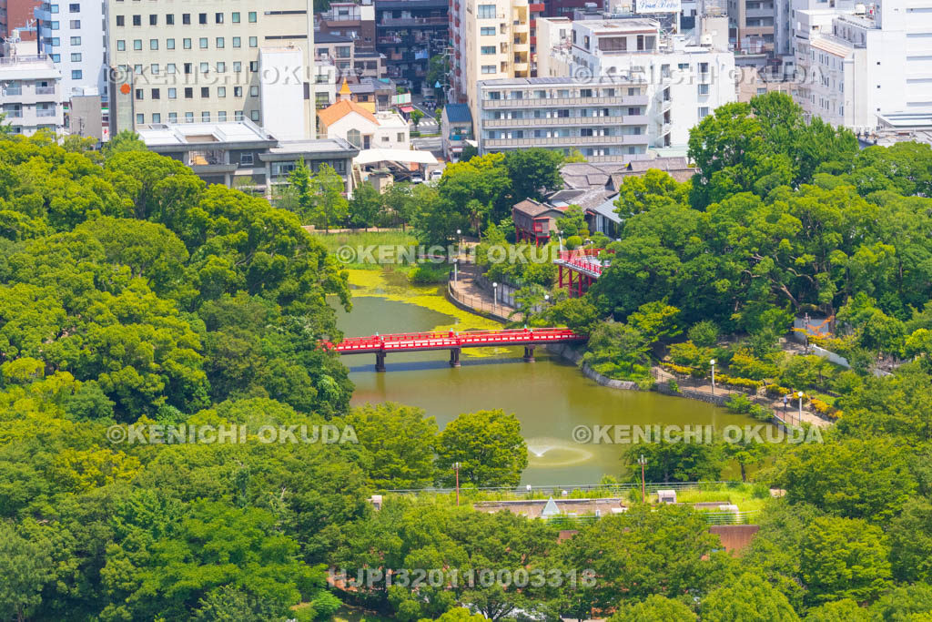 大阪府　通天閣展望台から天王寺公園方面の眺望