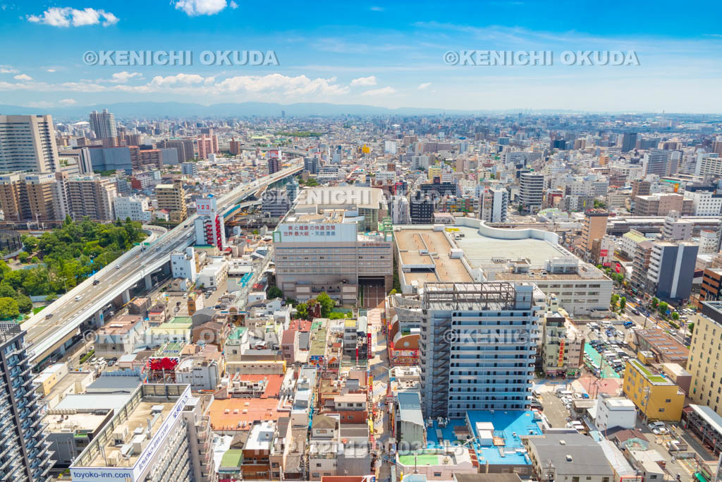 大阪府　通天閣展望台から南方向の眺望