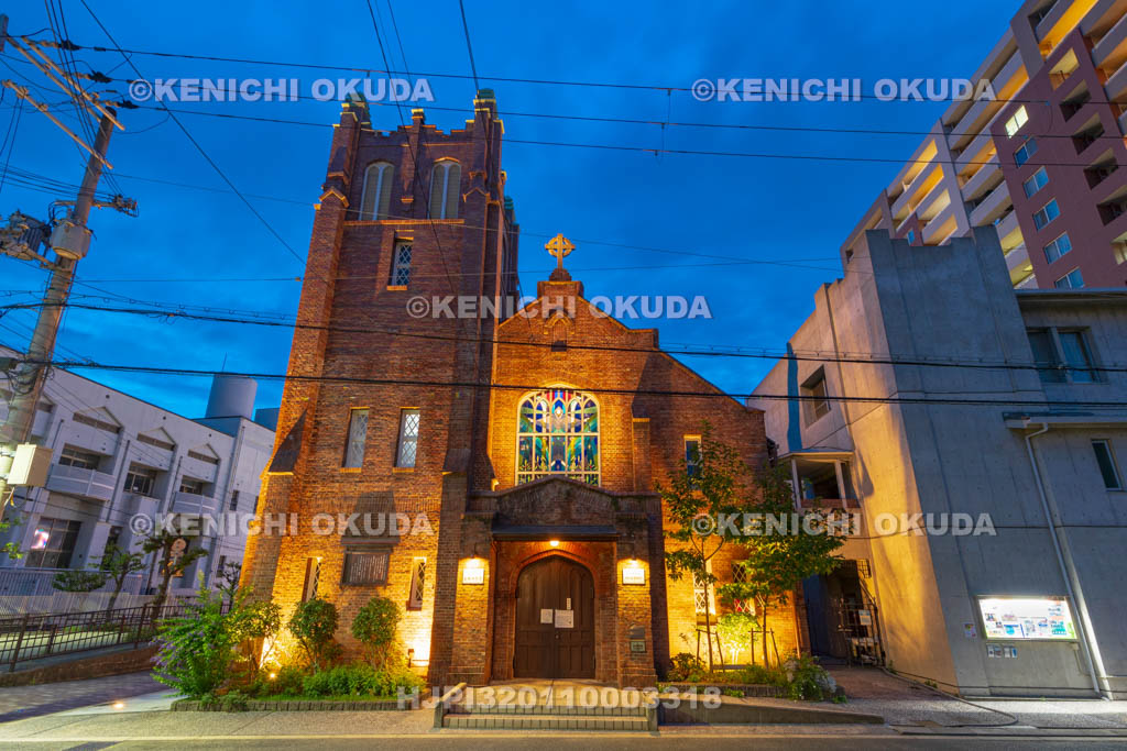 大阪府　夜の川口基督教会